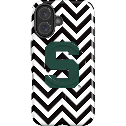 Michigan State University Spartans S Chevron iPhone 16 Plus Magsafe Impact Case